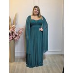 VESTIDO DE FESTA LONGO GLAMOUR VERDE ESMERALDA