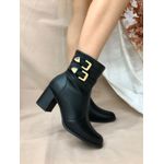 Bota Cano Médio Duas Fivelas - Preto 
