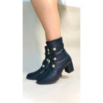 Bota Cano Médio Com Enfeite - Preto
