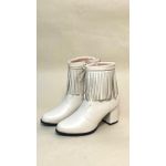 Bota Cano Médio De Franja - Off White