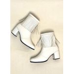 Bota Cano Médio De Franja - Off White