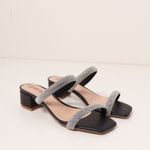 Tamanco Kelly Tiras de Strass - Preto