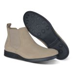 Bota Chelsea Masculina Confortavel em Camurça Legitima Areia