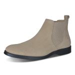 Bota Chelsea Masculina Confortavel em Camurça Legitima Areia