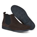 Bota Chelsea Masculina Confortavel em Camurça Legitima Café
