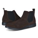 Bota Chelsea Masculina Confortavel em Camurça Legitima Café