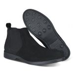 Bota Chelsea Masculina Confortavel em Camurça Legitima Preto