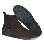 Bota Chelsea Masculina Confortavel em Camurça Legitima Café