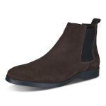 Bota Chelsea Masculina Confortavel em Camurça Legitima Café