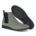 Bota Chelsea Masculina Confortavel em Camurça Legitima Cinza