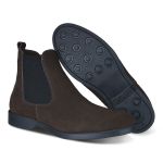 Bota Chelsea Masculina Confortavel em Camurça Legitima Café
