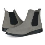 Bota Chelsea Masculina Confortavel em Camurça Legitima Cinza