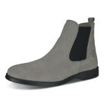 Bota Chelsea Masculina Confortavel em Camurça Legitima Cinza