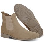 Bota Chelsea Boots Slim Em Couro Camurça Legitimo