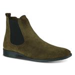 Bota Chelsea Boots Slim Em Couro Camurça Legitimo