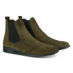 Bota Chelsea Boots Slim Em Couro Camurça Legitimo