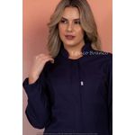 Jaleco Feminino Azul Marinho - Gola Padre/Cobre Botão