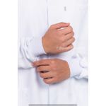 Jaleco Unissex Plus Size em Microfibra Gola Padre com punho - Manga Longa - Branco 