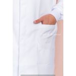 Jaleco Unissex Plus Size em Microfibra Gola Padre com punho - Manga Longa - Branco 