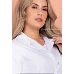 Jaleco Feminino Acinturado Plus Size em Microfibra Gola Blazer - Manga Longa 