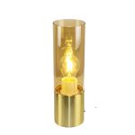 Abajur Mesa Spire Vidro 1XE27 Dourado e Champagne QAB1325CH