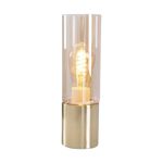 Abajur Mesa Spire Vidro 1XE27 Dourado e Champagne QAB1325CH