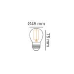 Lâmpada Led Bolinha G45 Filamento 2W Biv E27 Retrô Âmbar