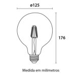 Lâmpada Led Filamento Ballon G125 4W E27 Bivolt Retrô Âmbar