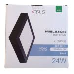 Plafon Painel Led Sobrepor Quadrado 24w 30X30cm 4000k Preto