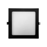 Plafon Painel Led Embutir Quad 18w 22cm Biv 3000K Preto Opus