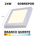 Plafon Painel Led Sobrepor Quadrado 24w 30cm Biv 3000K Bella