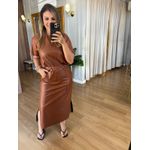 CONJUNTO HELENA COURO ECO - MARROM