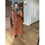 CONJUNTO SAIA COURO ECO - CARAMELO