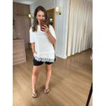 BLUSA BARRA RENDA - BRANCA COM RENDA BRANCA