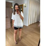 BLUSA BARRA RENDA - BRANCA COM RENDA BRANCA