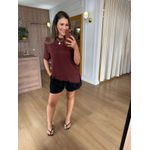 BLUSA BARRA RENDA - MARROM COM RENDA PRETA