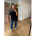 BLUSA BARRA RENDA - PRETA COM RENDA PRETA