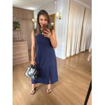 VESTIDO REGATA MALHA DE ALGODÃO MARIANA - AZUL MARINHO