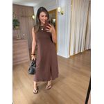 VESTIDO REGATA MALHA DE ALGODÃO MARIANA - MARROM