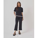 CONJUNTO EM MALHA MOLETINHO CATARINA - PRETO COM BRANCO