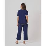 CONJUNTO EM MALHA MOLETINHO CATARINA - MARINHO COM BRANCO