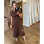 VESTIDO FENDA - MARROM