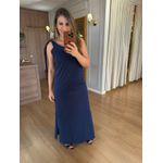 VESTIDO MALHA DE ALGODÃO UM OMBRO SÓ - AZUL MARINHO 
