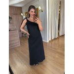 VESTIDO MALHA DE ALGODÃO UM OMBRO SÓ - PRETO
