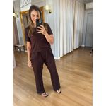 CONJUNTO CALÇA CIBELE - MARROM 