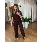 CONJUNTO EM MALHA MOLETINHO - SOFI - MARROM 