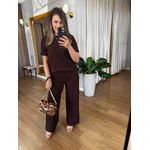 CONJUNTO EM MALHA MOLETINHO - SOFI - MARROM 