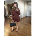 CONJUNTO SHORT E CAMISA 100% ALGODÃO MARIA - MARROM 