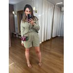 CONJUNTO SHORT E CAMISA 100% ALGODÃO MARIA - VERDE MENTA 