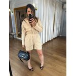 CONJUNTO SHORT E CAMISA 100% ALGODÃO MARIA - BEGE
